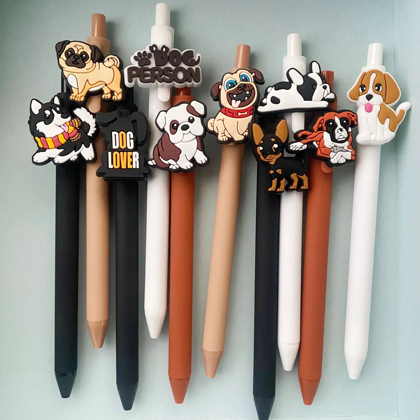 10Pcs Cute Dog Gel Pens Black Ink Retractable Writing Set for Dog Lovers, Vet Techs, Students, and Office Supplies