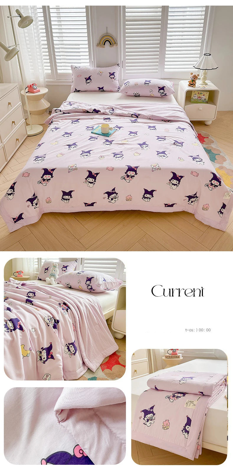100% Cotton Summer Cool Quilt with Pure Cotton Filling Thin Air Conditioning Blanket Lightweight Breathable Quilts Printed Style