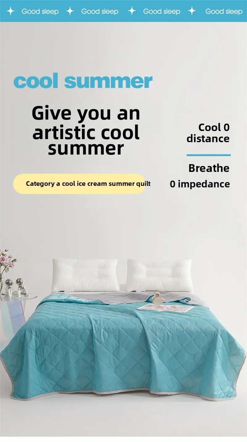 1pc Solid Color High-Quality  Summer Cooling Blanket, Lightweight, Breathable & Skin-Friendly for Hot Sleepers,Bedding 냉감이불/여름이불