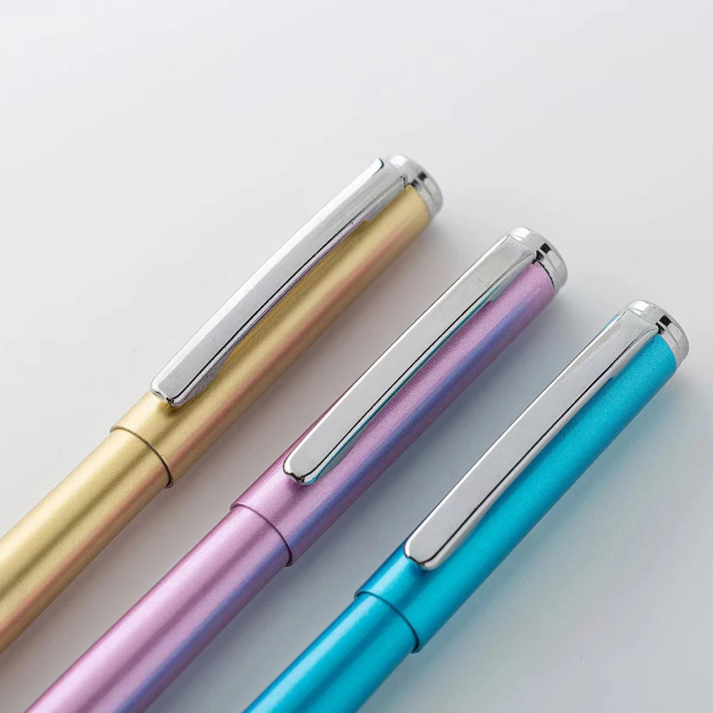 1+20Pcs Metal Gel Ink Sign Pen Rotating 0.5MM Black Switzerland Refill Business Signing School Office Stationery Ballpen