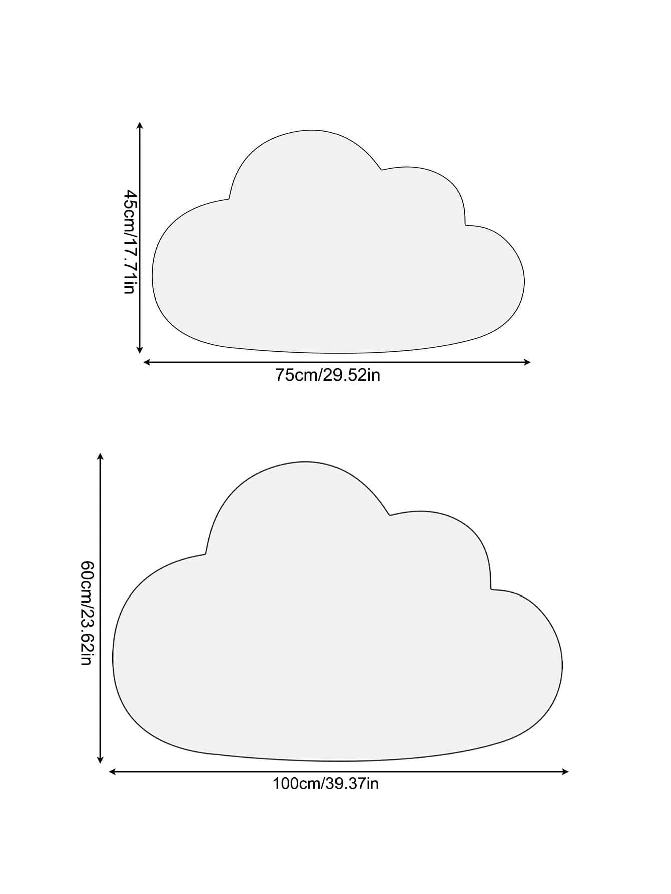 1 imitation hair-free cartoon white cloud non-slip living room, bedroom carpet floor mat, bedside plush decoration, foot neat