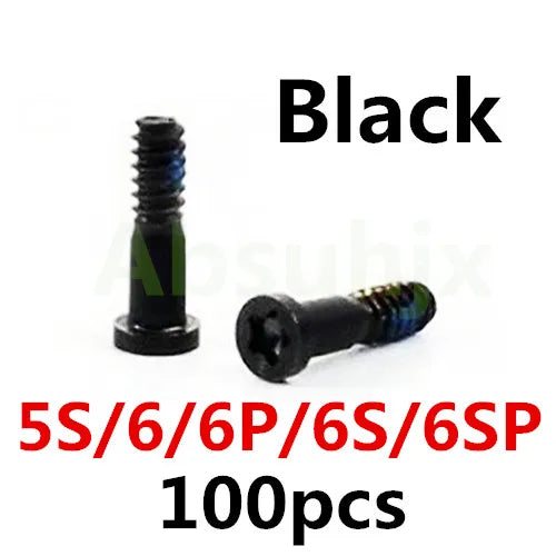 100pcs Back Cover Screw for iPhone X XS  11 12 13 Pro Max 5S 6 6S 7 8 Plus Bottom Dock Connector Five Star Pentalobe Screws
