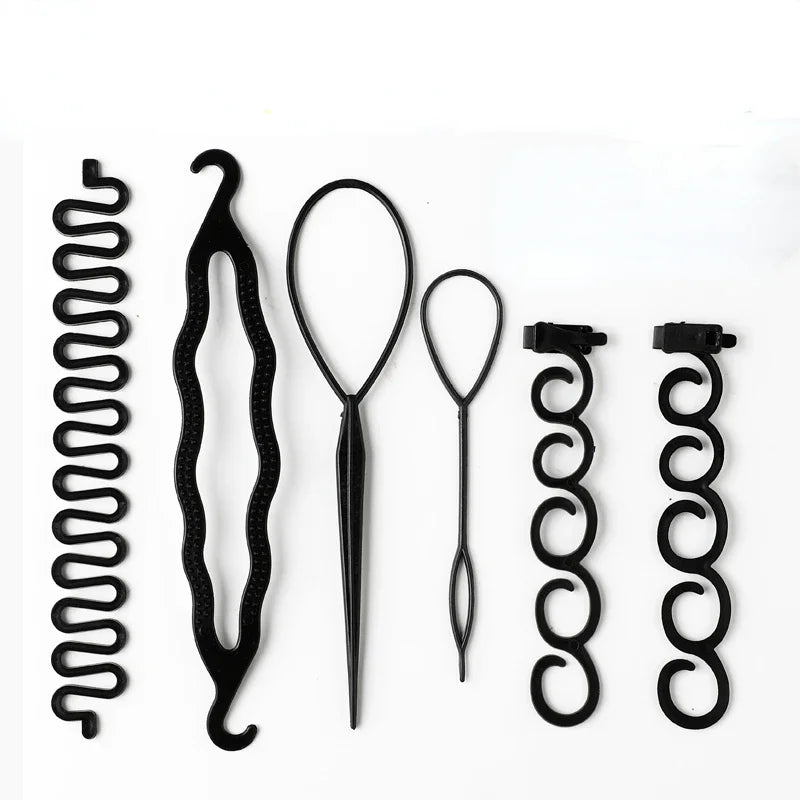 1/2/3/4pcs/set Ponytail Hair Styling Tools Ponytail Holder Topsy Loops Hair Bun Maker Braids Beauty Makeup Hairdressing Braiders