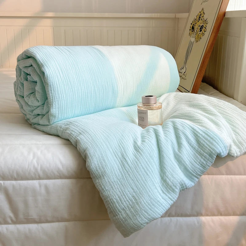 1pc Washed Cotton Duvet Queen/King  Air Condition Quilt for Summer Cooling Skin-Friendly Plain Summer Blanket Comfortable 이불 사계절
