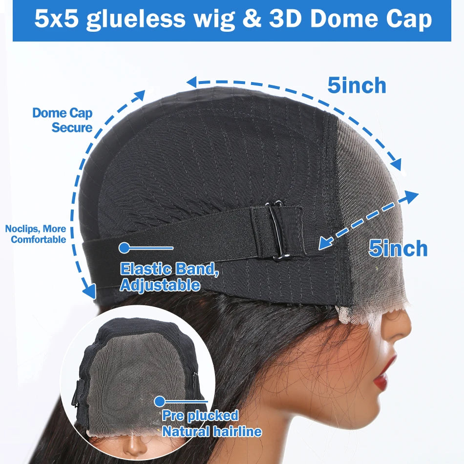 Xcurly Loose Deep Wave Glueless 5x5 Ready to Wear Lace Closure Wig 220% Pre Plucked Water Curly Transparent Human Hair Wigs