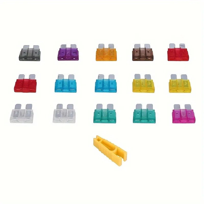 "Universal Fit" 140-Piece Automotive Fuse Kit With Clip - Assorted Sizes 2A To 40A, Aluminum Alloy, For Cars & Trucks