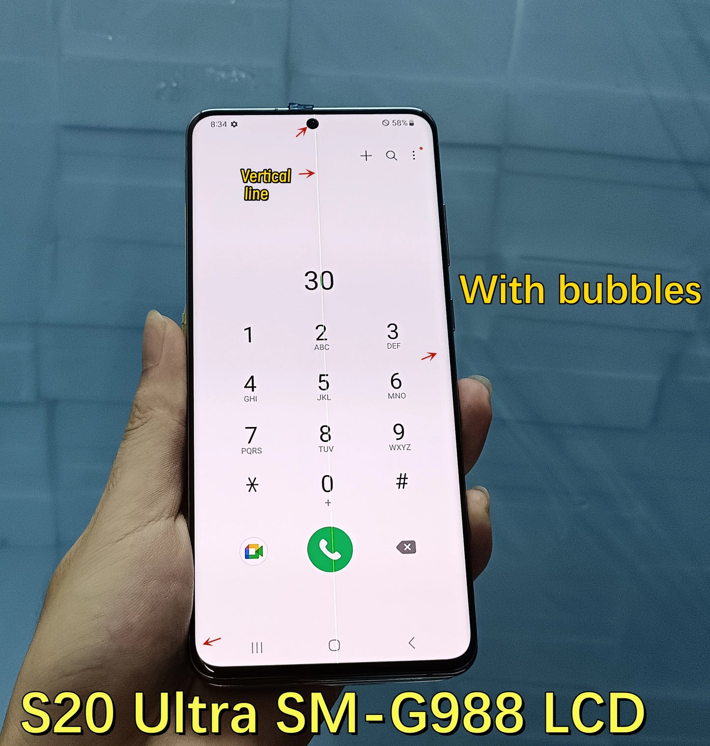 100% Work For Samsung Galaxy S20 Ultra G988 G988F LCD Display Touch Screen Digitizer Assembly For Samsung S20Ultra LCD With Line