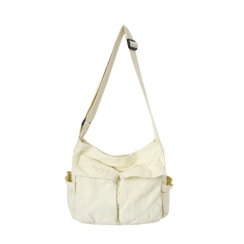 Workwear Canvas Shoulder Bag Large Capacity Retro Messenger Bag New Student Class Messenger Bag