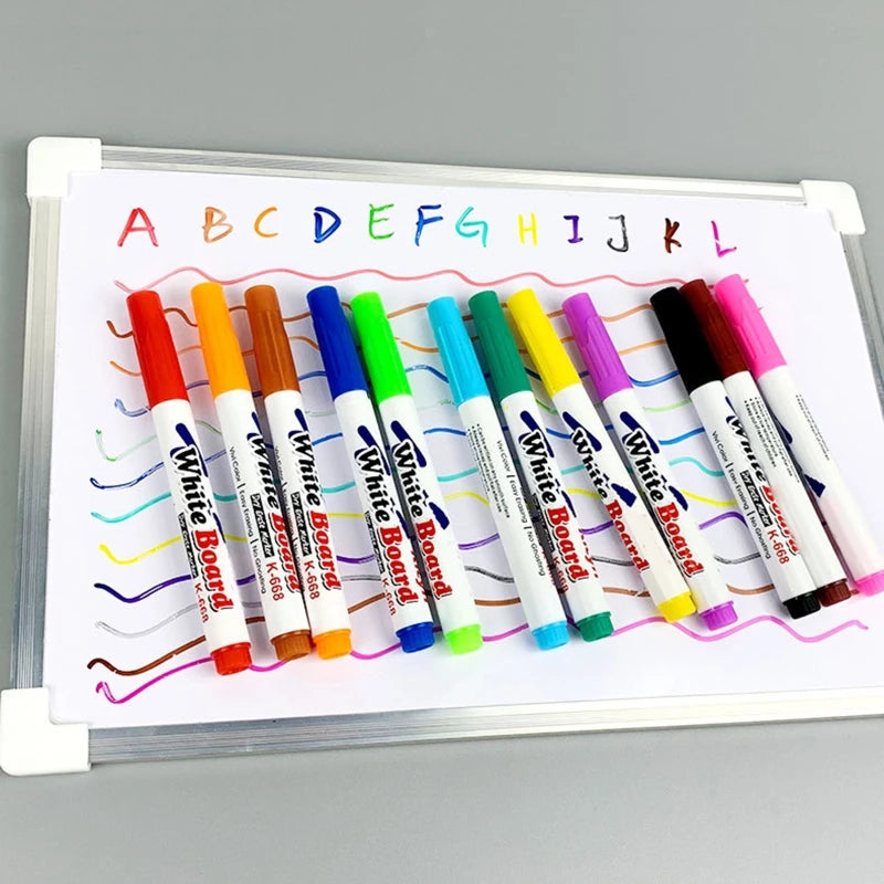 12 Colors Whiteboard Marker Pens Erasable Liquid Chalk Pens for School Office