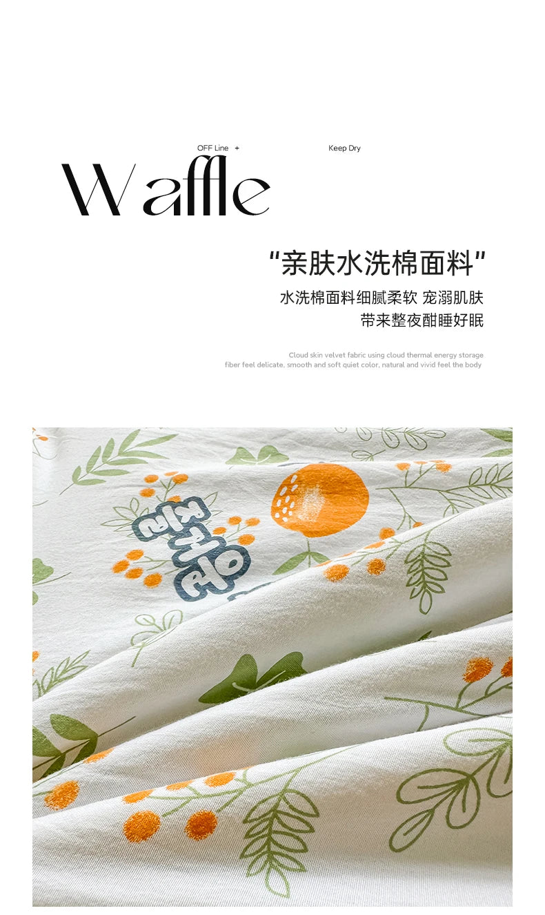 100% Cotton Summer Cool Quilt with Pure Cotton Filling Thin Air Conditioning Blanket Lightweight Breathable Quilts Printed Style