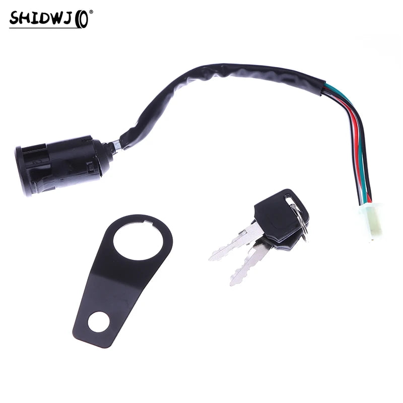 1 Set Universal Motorcycle Start The Ignition Switch Lock Key With Bracket For Most 50cc 70cc 90cc 110cc 150cc Accessories