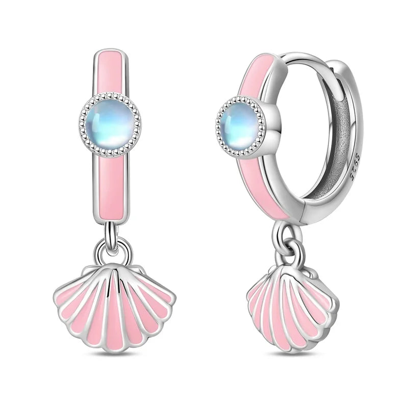 100% 925 Sterling Silver Colorful Butterfly Bee Ladybug Rainbow Flower Earrings For Women Fashion Birthday Party Jewelry Gifts