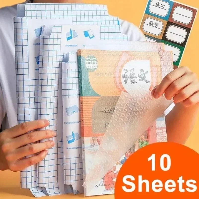 10 Sheets A4 Transparent Self Adhesive Book Cover Wrapper S/M/L Waterproof Book Wrap Paper Film Matte Clear Notebook Protector