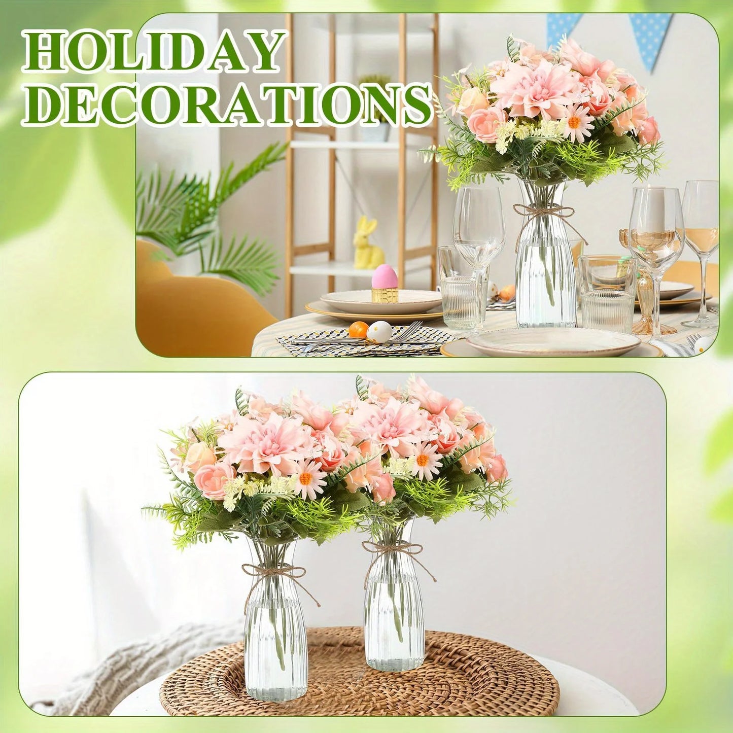 10pcs striped vases, beautiful decorative vases, suitable for various floral displays, festivals, and home decorations