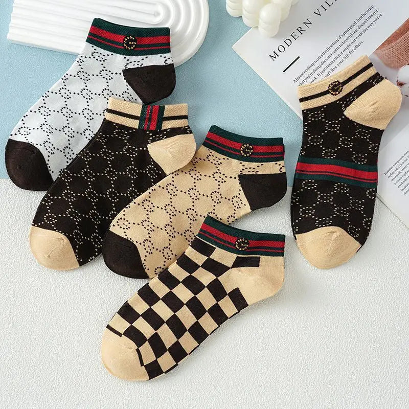 10 pairs of socks men's summer socks ins tide versatile high-value korean version cool trend low-top men's boat socks EU36-44