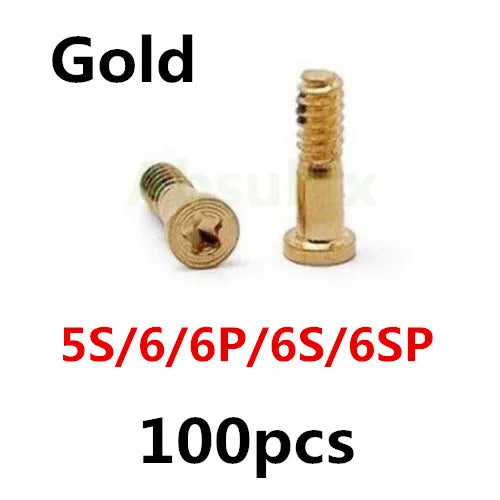 100pcs Back Cover Screw for iPhone X XS  11 12 13 Pro Max 5S 6 6S 7 8 Plus Bottom Dock Connector Five Star Pentalobe Screws