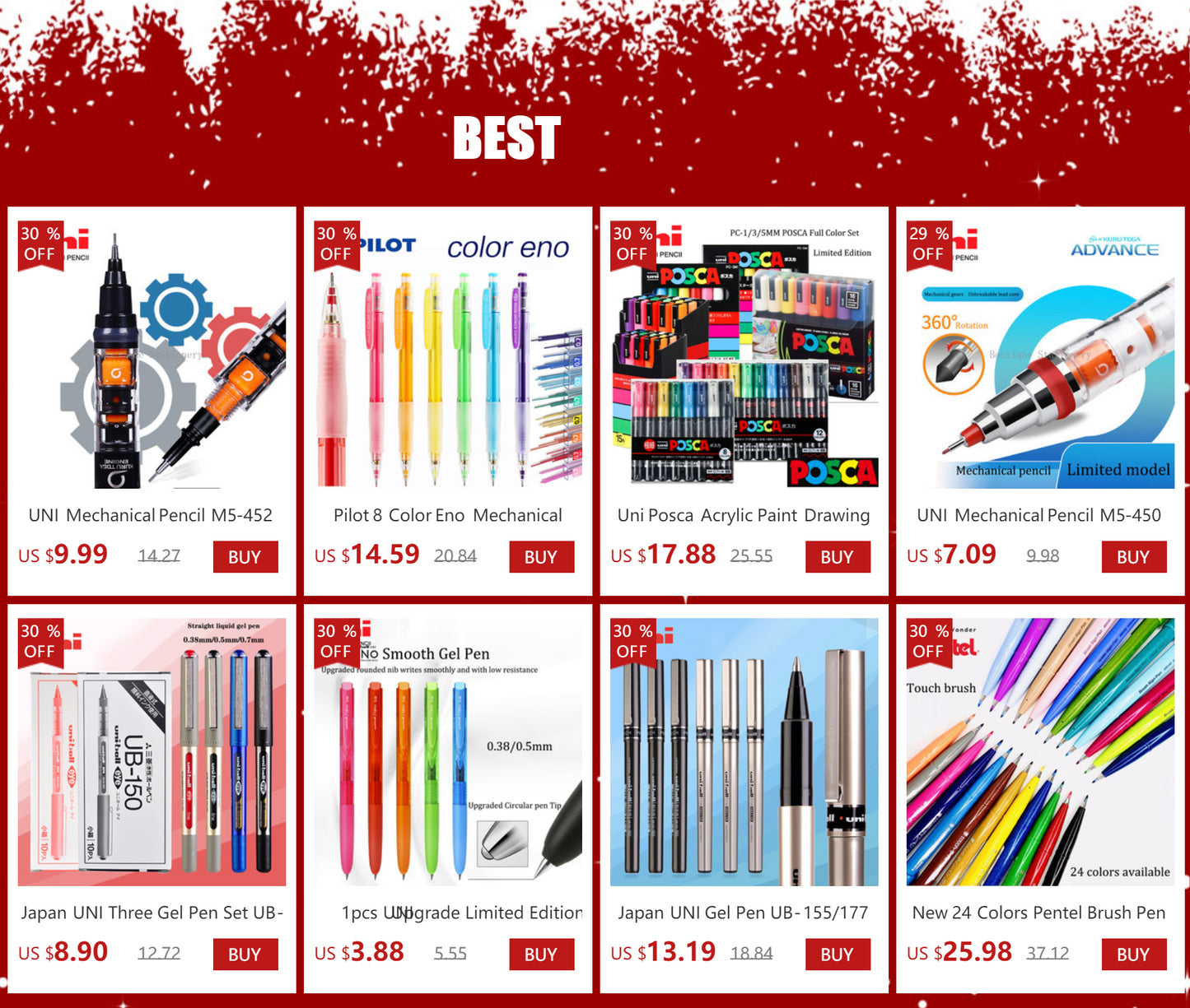 1PCS UNI Ballpoint Pen Jetstream Series Gel Pen Low Friction Fast Dry Smooth Writing School Office Supplies 0.38/0.5/0.7mm