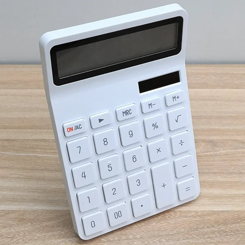 12-Digit Large LCD Display Calculator Standard Function Calculator with Solar & Battery Dual Power For Home Basic Desktop Office