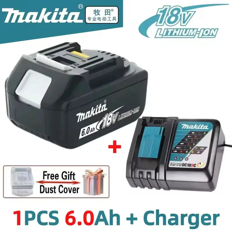 👍🏻Makita 18v Battery With Charger Rechargeable Lithium Ion for DDF487 BL1880 BL1860B LXT400 Power Tool Makita 18 v Battery🔥