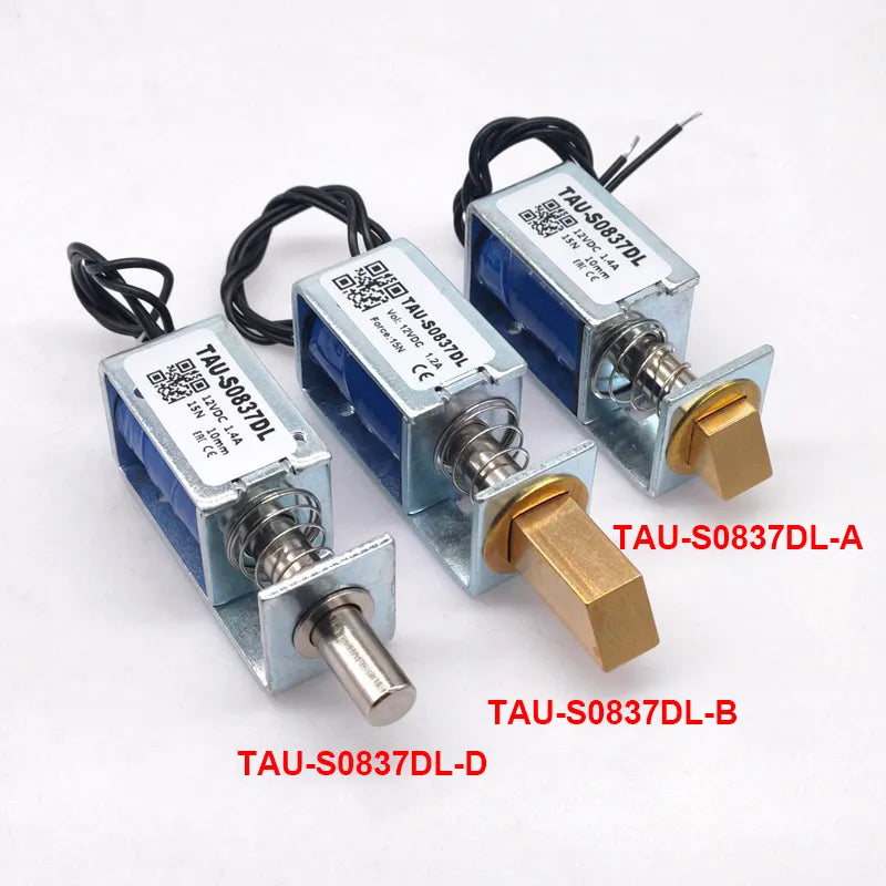 1PCS TAU-S0837DL DC 6V 12V 24V Electric Locks electromagnet stroke 10mm Magnetic Lock for the Cabinet door lock