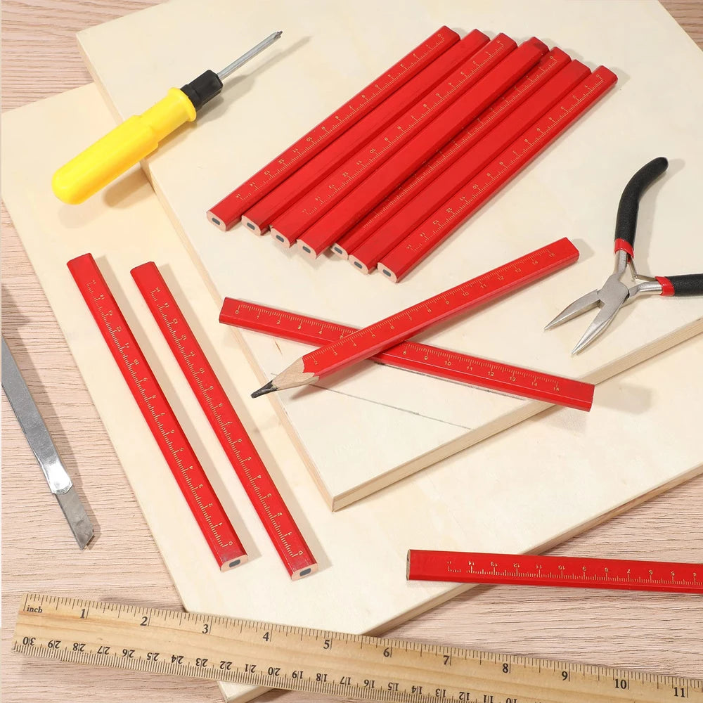 150-1Pcs Heavy Duty Octagonal Hard Black Carpenter Pencils Woodworking Pencils Site Dedicated Square for Marking Wood Concrete