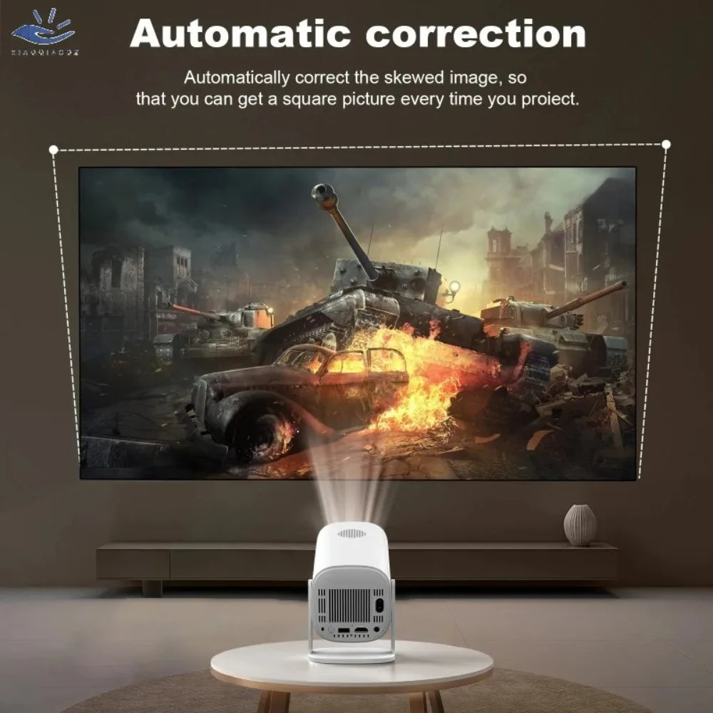 XIAOQIAODZ 4K Mini Portable Projector P30 Game Home Theater LED 8K 1080P Android Smart Video Pocket Wifi BT Cinema HD
