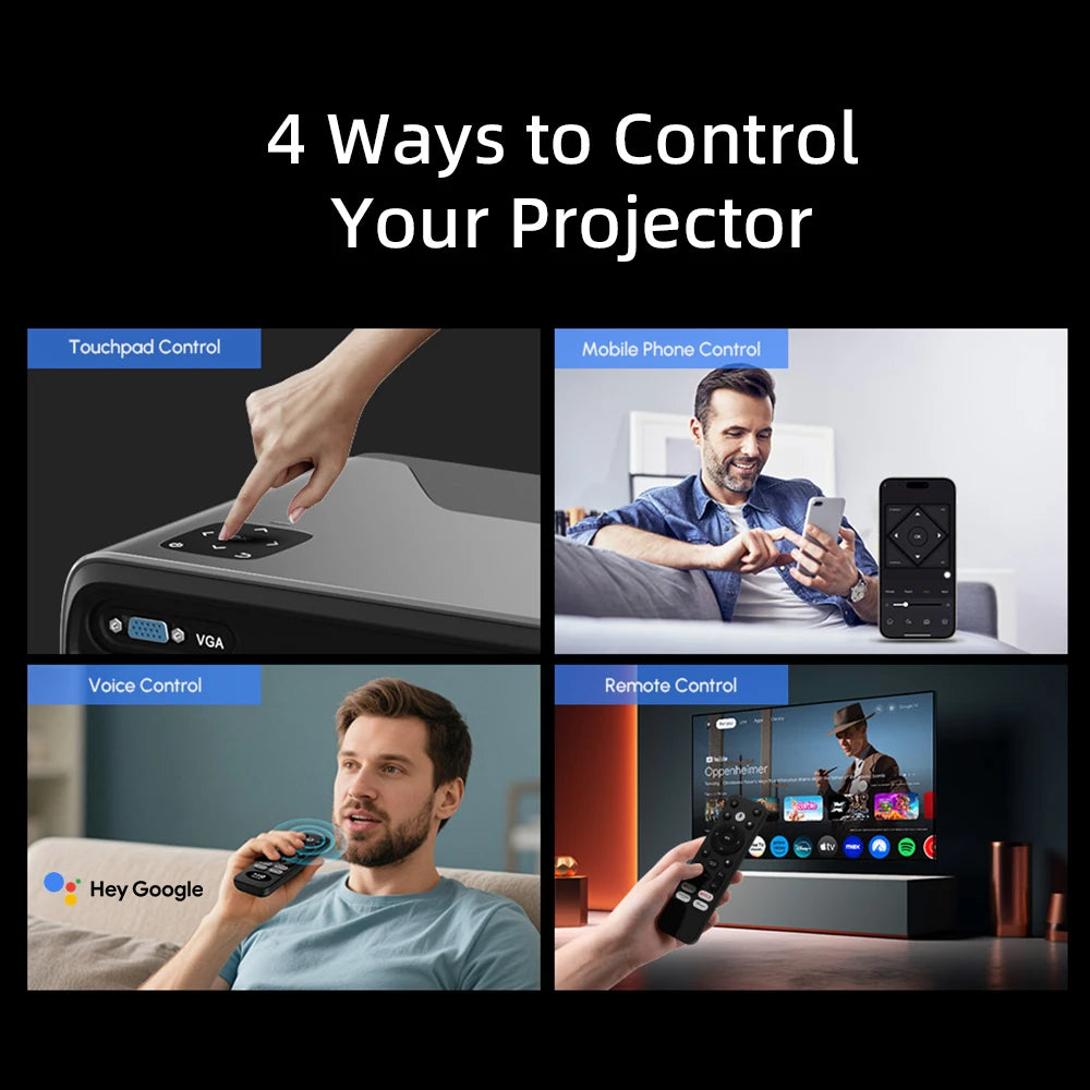 [Google TV/Android 14]4K Projector Full HD 1080P Home Theater Netflix-Licensed Outdoor Movie Smart Auto Focus Beam Projectors