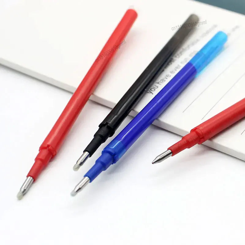 0.7mm 0.5mm Tip Retractable Erasable Gel Pen Refill Large Capacity 8 Color Ink Cartridge Rods Washable Handle Writing Stationery