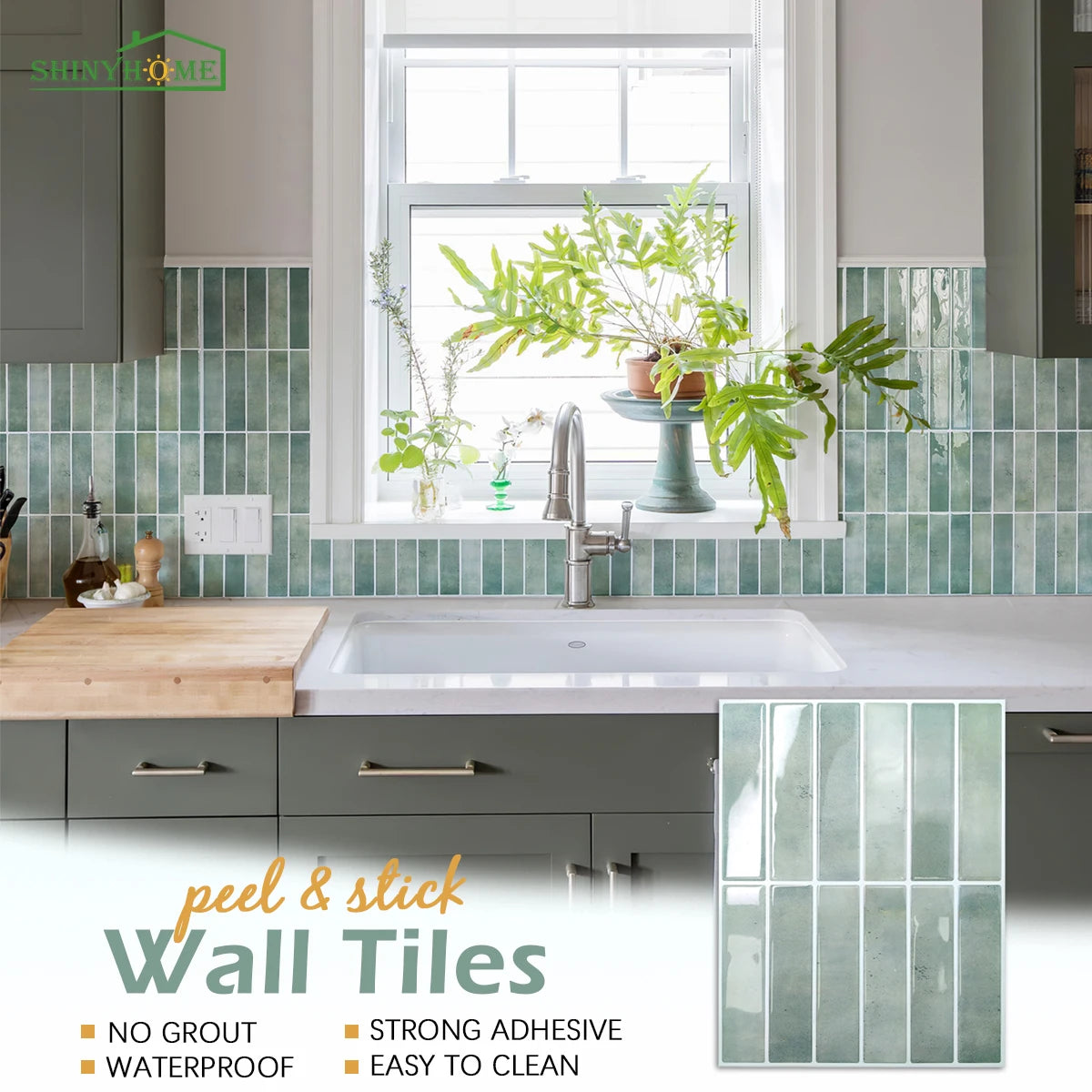 10/30/50 Pieces 3D Imitation Handmade Tile Stickers, Self-Adhesive Kitchen Backsplash, Waterproof  Self-Adhesive