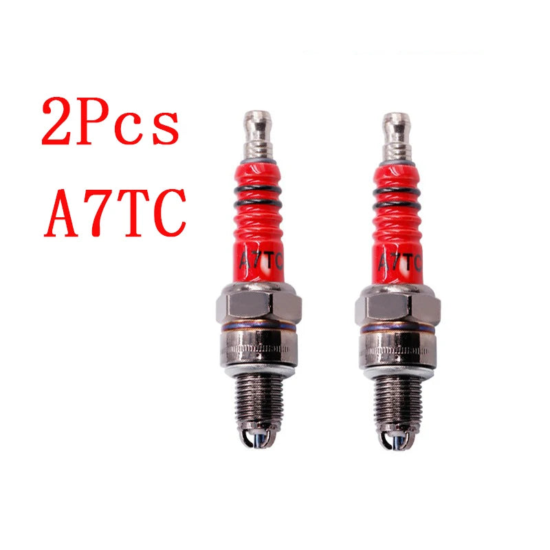 1/2Pcs Racing Spark Plug 3 Triple Electrode A7TC D8TC For GY6125 CG 50 70 110 125 150CC Motorcycle Atv Scooter Dirt Bike Go Kart