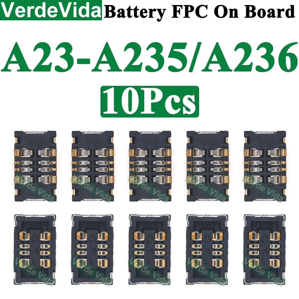 10Pcs Inner Battery FPC Connector Cilp Contact Plug On Board  For samsung A06 A55 A35 A54 A34 A33 A73 A13 A15 A16 A556 A356 A546