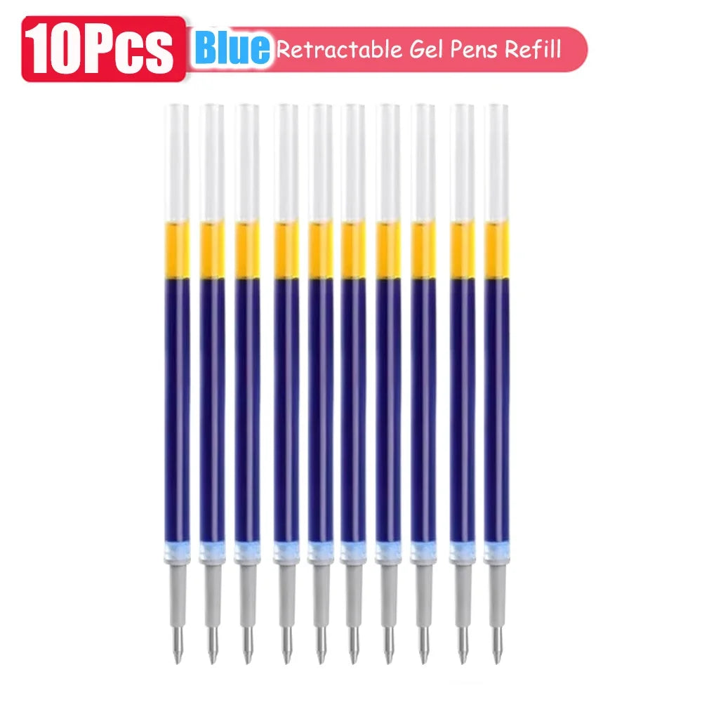 1-63Pc Retractable Gel Pens Set Black/red/blue Ink Ballpoint for Writing 0.5mm Refills Office Accessory School Supply Stationery