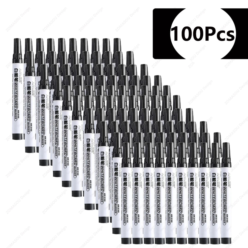 1-100pcs Erasable Whiteboard Marker Pen Blackboard Marker Teaching Chalk for Glass Ceramics Office School Art Marker Stationery