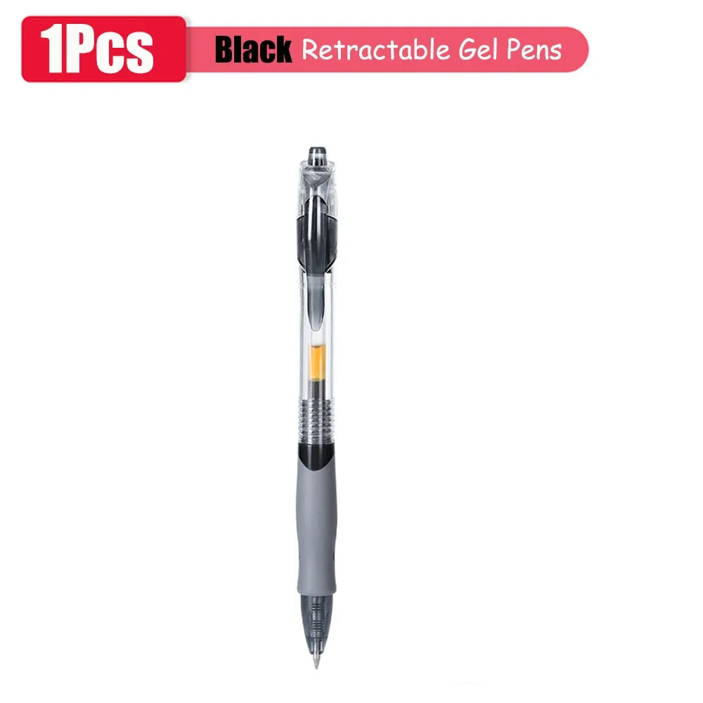 1-63Pc Retractable Gel Pens Set Black/red/blue Ink Ballpoint for Writing 0.5mm Refills Office Accessory School Supply Stationery