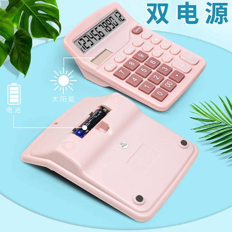1Pcs Solar Scientific Calculator Desktop Financial Office Computer Calculators Large Display Office Calculators Cute Calculator