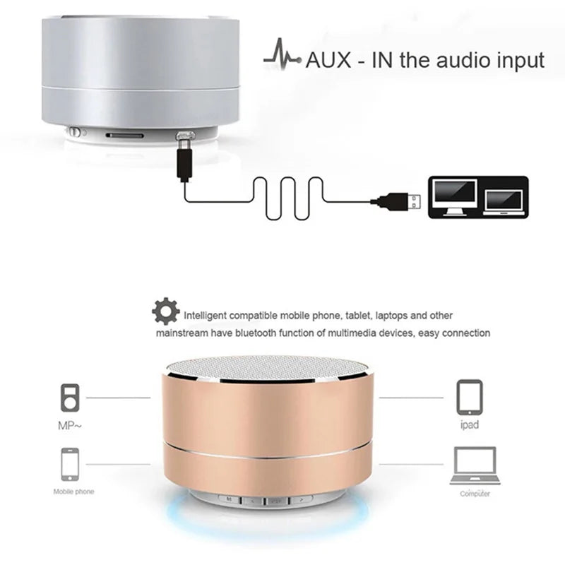 # A10 Wireless Bluetooth Speaker Small Steel Cannon Subwoofer Portable Mini Gift Card Bluetooth SpeakerColor