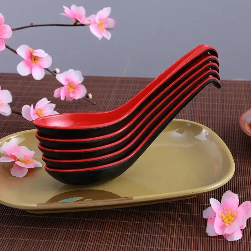 1/5/10pcs Mighty Porcelain Anti-Shock Spoons Japanese Rice Spoon Dumplings Porridge Soup Spoon  Restaurant Bar Kitchen Cutlery