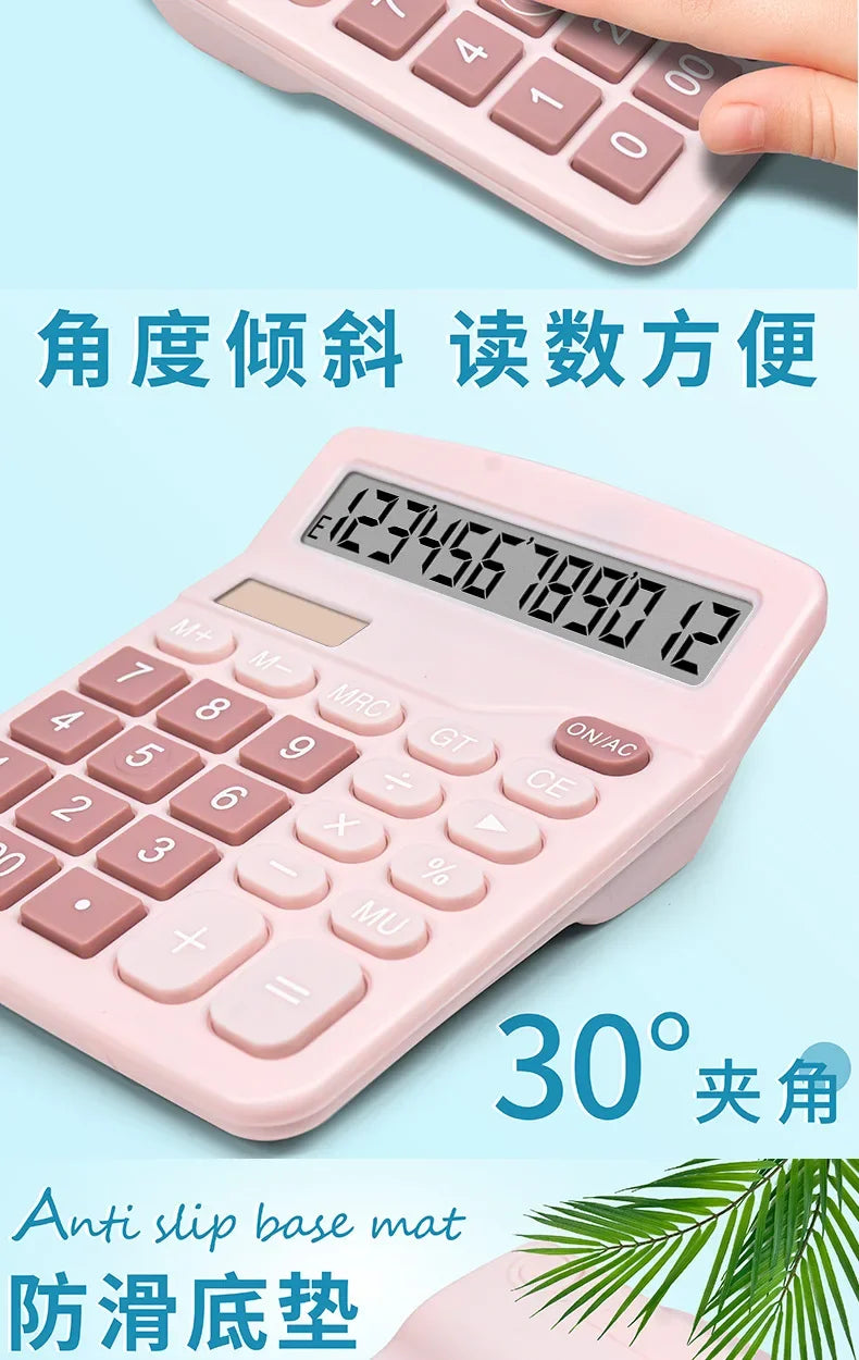 1Pcs Solar Scientific Calculator Desktop Financial Office Computer Calculators Large Display Office Calculators Cute Calculator