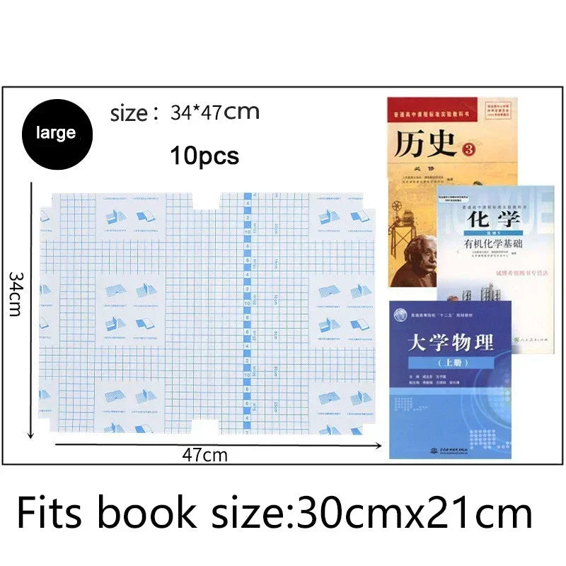 10 Sheets A4 Transparent Self Adhesive Book Cover Wrapper S/M/L Waterproof Book Wrap Paper Film Matte Clear Notebook Protector