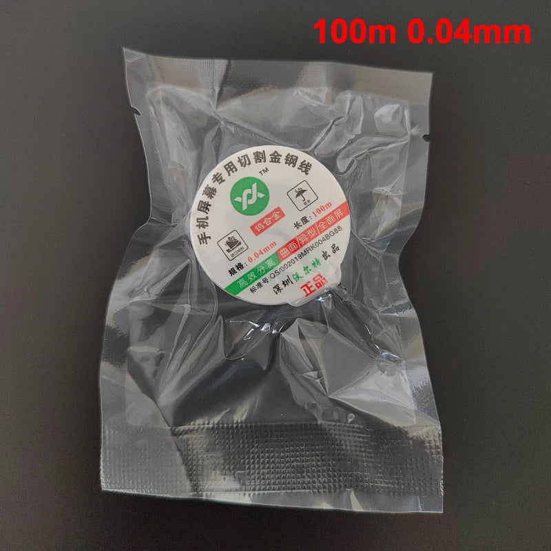 1Pcs 100M 0.04 0.05 0.06 0.08 0.1MM Alloy Steel Molybdenum Cutting Line LCD Screen Separation Diamond Wire Phone Repair Tools