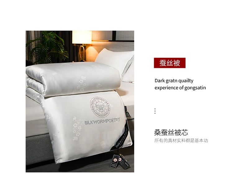 100% mulberry silk Handmade real silk quilt winter warm comforter spring autumn blanket thicken home hotel single double quilt
