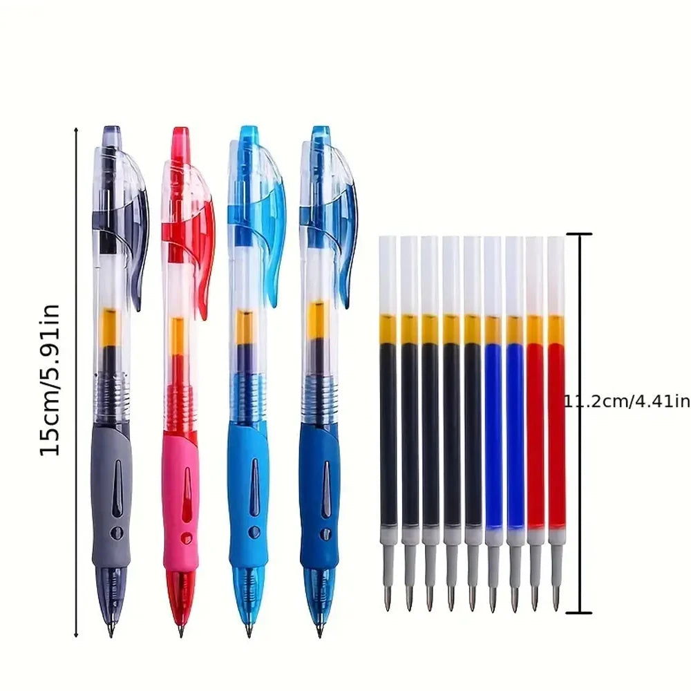 1-63Pc Retractable Gel Pens Set Black/red/blue Ink Ballpoint for Writing 0.5mm Refills Office Accessory School Supply Stationery