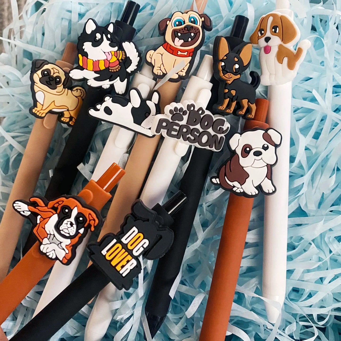 10Pcs Cute Dog Gel Pens Black Ink Retractable Writing Set for Dog Lovers, Vet Techs, Students, and Office Supplies