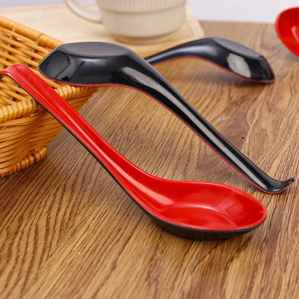 1/5/10pcs Mighty Porcelain Anti-Shock Spoons Japanese Rice Spoon Dumplings Porridge Soup Spoon  Restaurant Bar Kitchen Cutlery