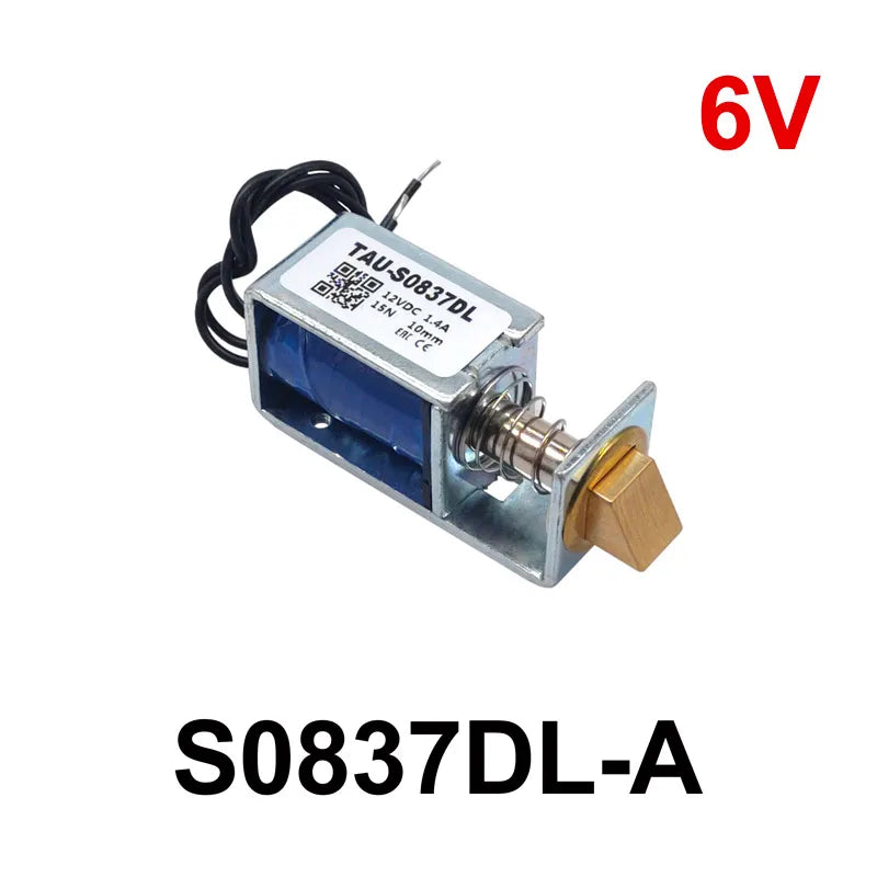 1PCS TAU-S0837DL DC 6V 12V 24V Electric Locks electromagnet stroke 10mm Magnetic Lock for the Cabinet door lock
