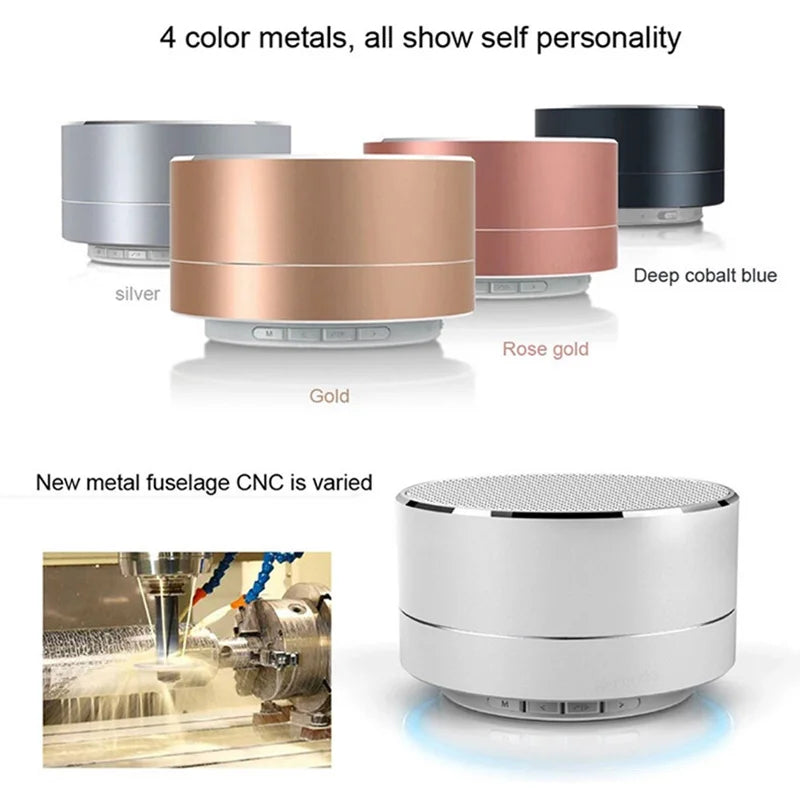 # A10 Wireless Bluetooth Speaker Small Steel Cannon Subwoofer Portable Mini Gift Card Bluetooth SpeakerColor