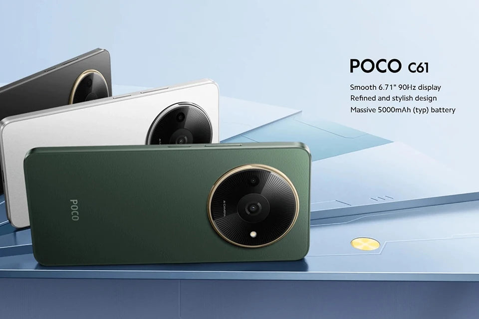 【Russian Version】POCO C61 Cellphone 5000mAh Battery MediaTek Helio G36 8MP Al dual camera 6.71" DotDrop display