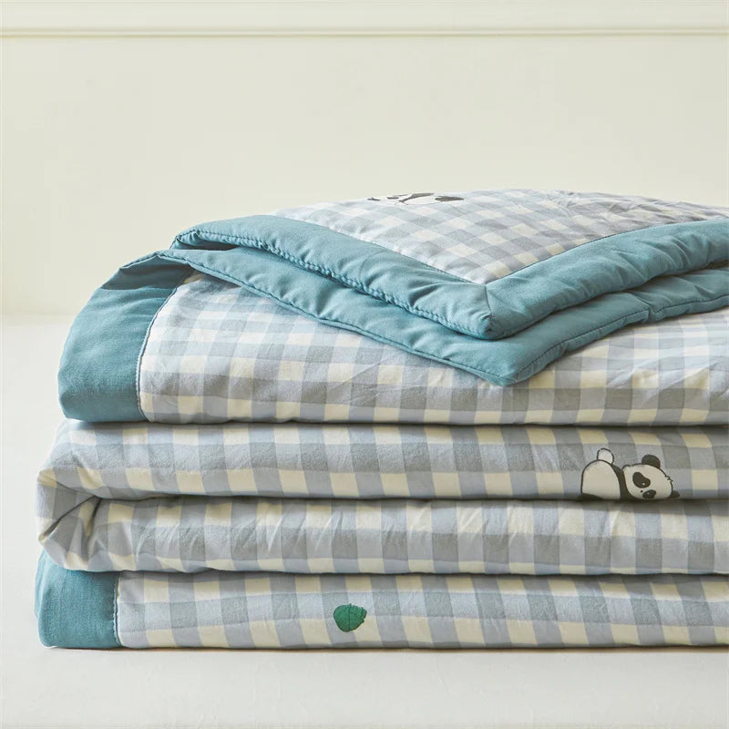 100% Cotton Inside and Outside Summer Quilt Lightweight Ultra Soft Thin Quilt Air Conditioning Quilts Pure Cotton Blanket Ins