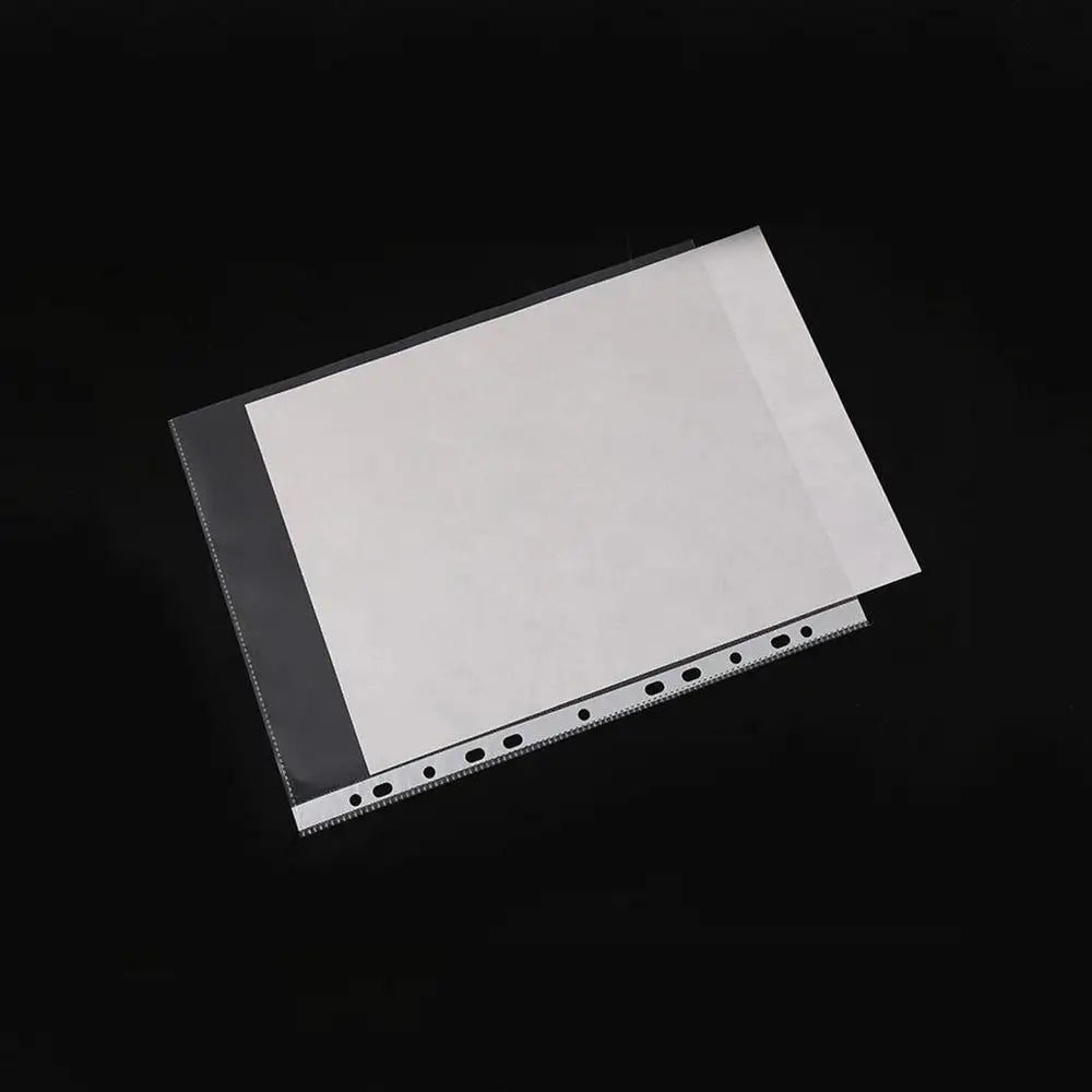 100pcs 11-hole A4 Clear Plastic Punched File Folders For Documents Sleeves Pocket File Sleeve Thin Document Office Supplies