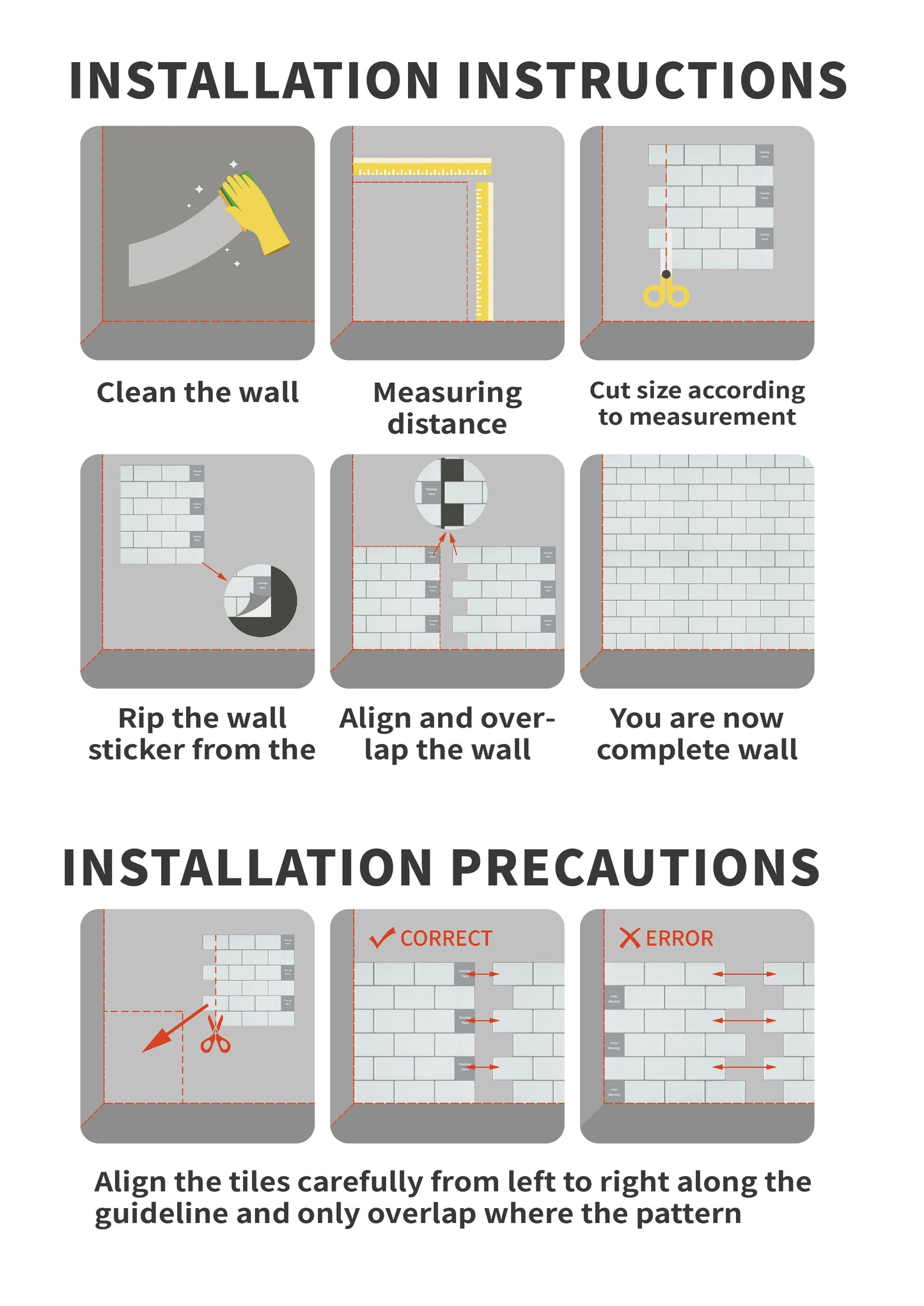 10/30/50 Pieces 3D Imitation Handmade Tile Stickers, Self-Adhesive Kitchen Backsplash, Waterproof  Self-Adhesive